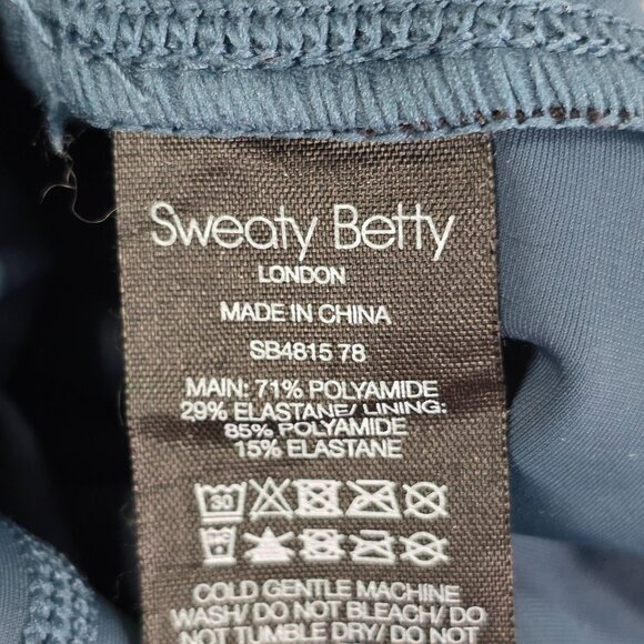 Womens Sweaty Betty Blue 7/8 High Waist Leggings Polyamide Elastane Size XS - Picture 4 of 10